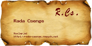 Rada Csenge névjegykártya